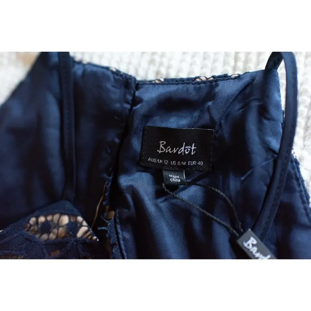 Bardot Navy Lace Midi Dress - Picture 5 of 9